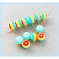 25 no Candy Stripe MultiColour Acrylic 6 mm Rou...