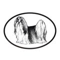 Dog Breed Oval Vinyl Car Decal Black & White St...