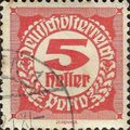 AUSTRIA, Postage due, red 1920, 5h