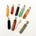 Faceted Crystal Pendant w/ Assorted Gemstone Ba...