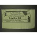 1917 3-in-One Oil Ad - Don't Work In a Dust Bin