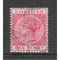 GIBRALTAR 1898 QV SG40 40 SG ONE PENNY 1d