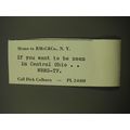 1959 WBNS-TV TV Station Advertisement - Memo to RMcC&Col, N.Y.