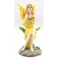Sitting Fairy Ornament Figurine Yellow Dress & ...