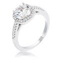 2.97Ct Rhodium Plated Classic Cushion Cut Halo ...