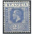 St Lucia1902 SG63 2d Green & Black Mounted.Mint.