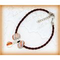 Woven Braided Bracelet Brown Marble Ball Charm ...
