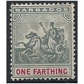 Barbados 1905 SG135 1/4d Slate-Grey & Carmine M...