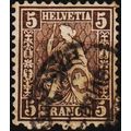 Switzerland 1862 5c S.G.54b Used