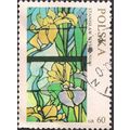 POLAND, Irises, Church in Krakow , green 1971, ...