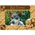 Rat Terrier w Paws Engraved Wood Picture Frame ...