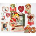 Lot of 10 Used Valentines Vintage Valentine Car...