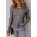 Sleet Ribbed Knit Button Down Slim Cardigan