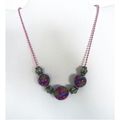 Necklace #01 clay & silver metal beads 20 inch ...