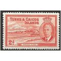 Turks & Caicos Islands 1950 S224 2d Red-Orange ...
