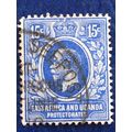 East Africa & Uganda KGV 1912 15c Bright Blue U...