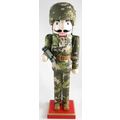 14 Inch Wooden Nutcracker Soldier in Camo Fatig...