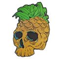 Pineapple Skull Iron on Patch Very Large Embroi...