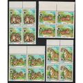Laos WWF Tiger 4v Blocks of 4 with margins 1984...