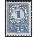 Po Mi 84 x (*): 1 Kr. deep blue Postage Due Sta...