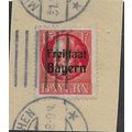 GER (BAVARIA) 1919 15pf KING LUDWIG III' (FREIS...