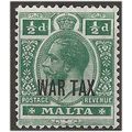 Malta 1917 SG92 1/2d Green WAR TAX Mounted Mint...