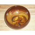 Brown & Mustard Yellow Studio Pottery bowl. Mar...