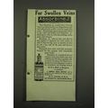 1918 Absorbine Jr Liniment Ad - For Swollen Veins