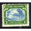 Cook Islands 1944 - 46 KGV1 3/-d Blue & Green U...