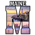 Portland Maine Lighthouse and Downtown Skyline ...