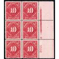 J49, Mint VF 1(VLH) 5 (NH) Plate Block of Six C...