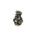 Small tiny dark silver metal hair claw clip wit...