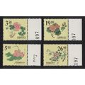 Taiwan Chinese Engravings Flowers 4v Margins CN...