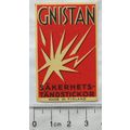 vintage Matchbox Label - Gnistan