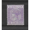 Gibraltar.SG28 50c Bright Lilac.Mounted Mint.Se...