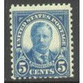 637 5c Theodore Roosevelt Average MNH Q1556