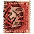 QUEEN VICTORIA FINE USED 1d. RED STAMP PLATE 17...
