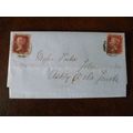 1866 GB QV 1d Red stamp 84 entire Late Fee Fish...