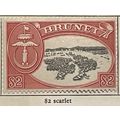 Brunei 1952 $2 Black & Scarlet Mounted Mint MM ...
