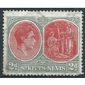 St Kitts Nevis 1938 SG71 2d Scarlet & Grey Fine...