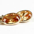 Champagne CZ, 14K Gold Leverback Earrings, E001