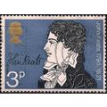 GB, John Keats, 150 years, blue 1971, 3p, #2