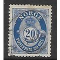 NORWAY 1893 POST HORN TYPE D 20 ORE BLUE SG 144...
