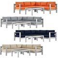 4 Piece Outdoor Patio Aluminum Sectional Sofa S...