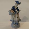 Colonial Woman Occupied Japan Blue and White Wi...