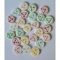 25 Teddy Bear Head Round Resin Buttons Size 13m...