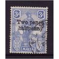 MALTA 1925 SG142 2 1/2d on 3d ULTRAMARINE FINE ...