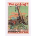 Postcard Poster Art Warning! RAF Aircraft Crash...