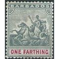 Barbados 1892 SG105 1/4d Slate-Grey & Carmine M...