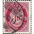 NORWAY, Posthorn postfrim, carmine 1909, 10ore